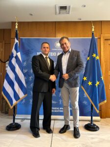 Ioannis Vroutsis Alternate Minister for Sports in Greece meeting with AHC Alexander Mizan